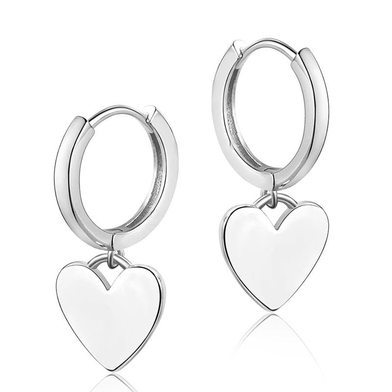 Matériel de cuivre de crochet d'oreille d'amour en forme de coeur simple et élégant