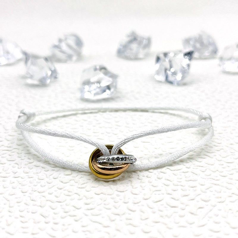 Bracelet tissé de style Ins simple à la mode