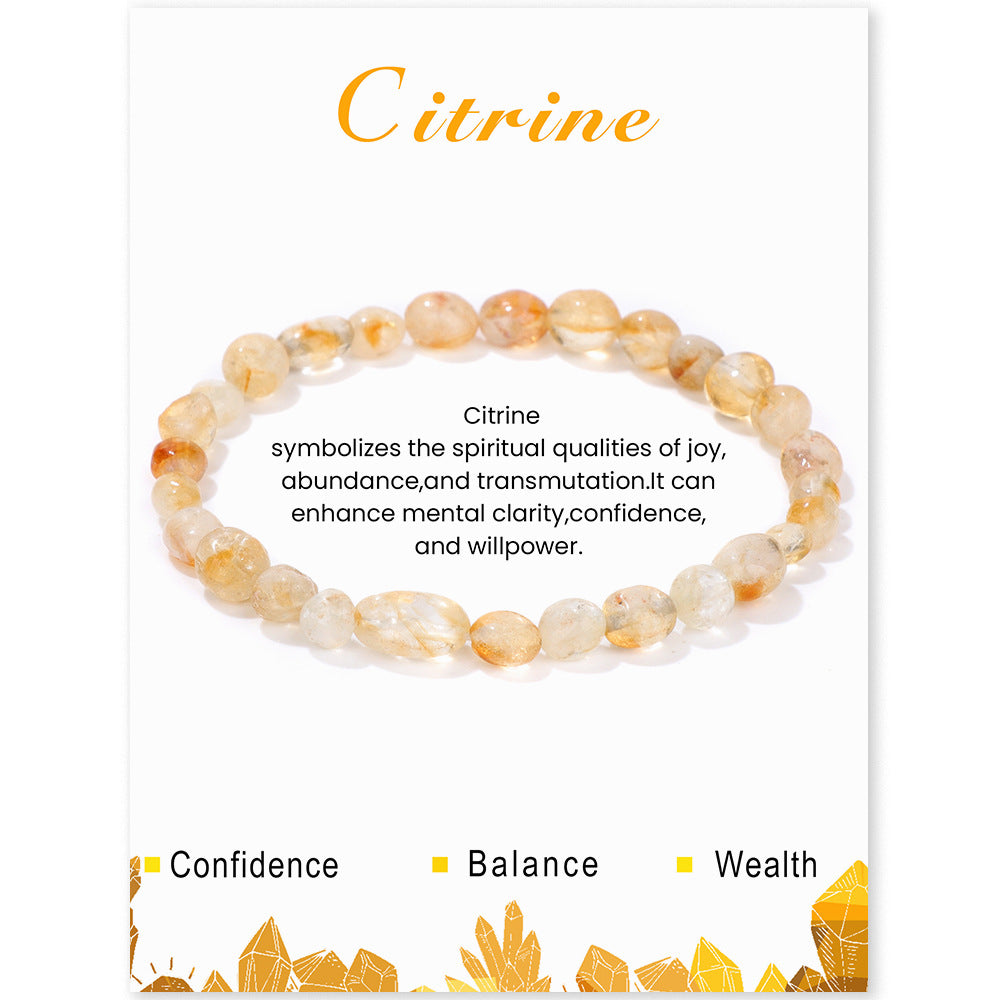 Bracelet élastique irrégulier en pierre brute en or bleu naturel pour femmes