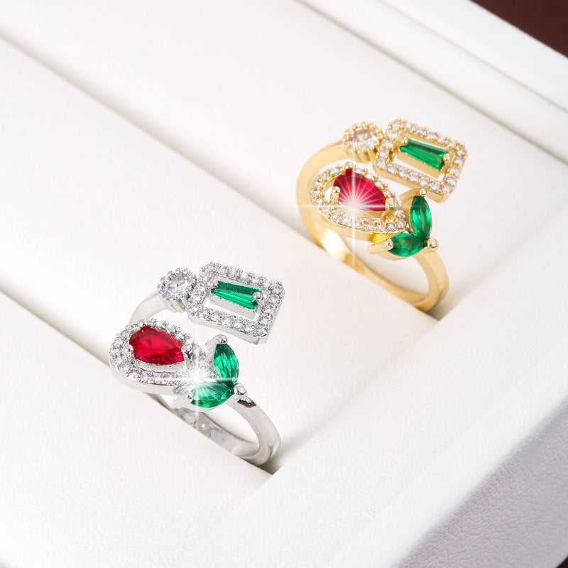 Anillo de flor de tulipán estilo socialité retro de alta calidad