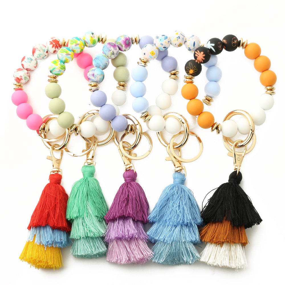 Bohemian Style Tassel Pattern Silica Gel Bracelet
