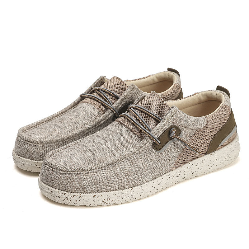 Mocassins en toile ultra légers à fond plat de grande taille pour hommes