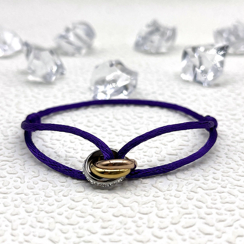 Bracelet tissé de style Ins simple à la mode