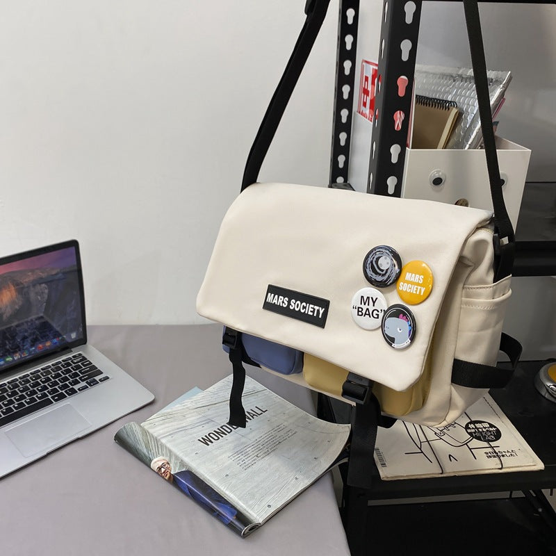 Outillage Style coréen contraste couleur étudiant sac à bandoulière style japonais rétro couleur correspondant