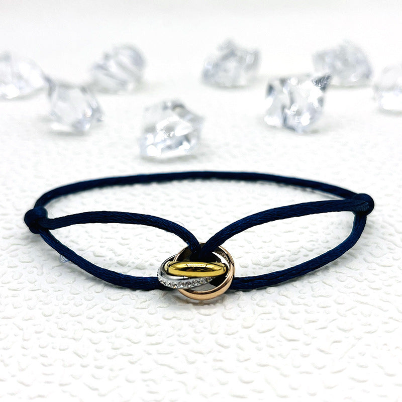 Bracelet tissé de style Ins simple à la mode