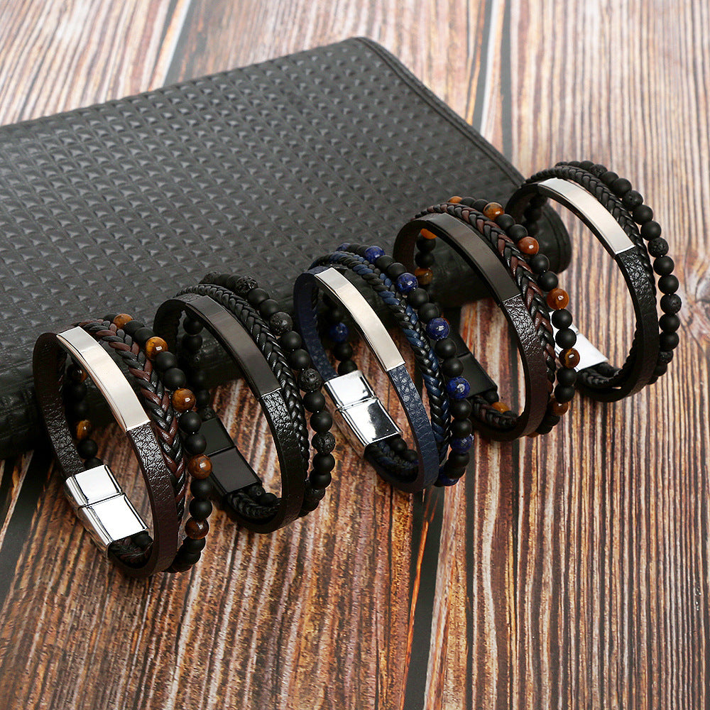 Men's Stainless Steel Bracelet Magnetic Buckle