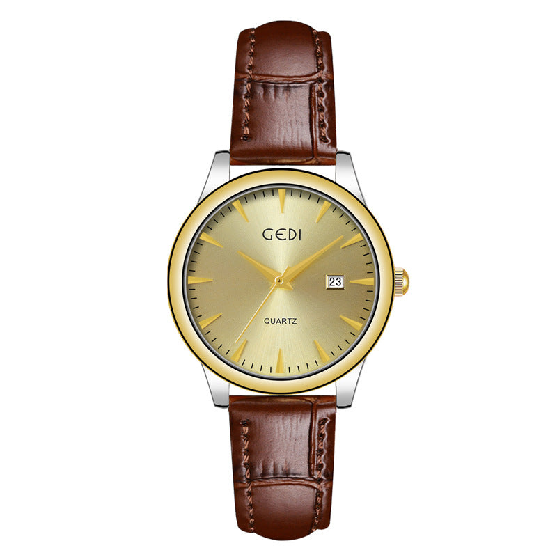 Reloj de cuarzo con calendario simple para parejas