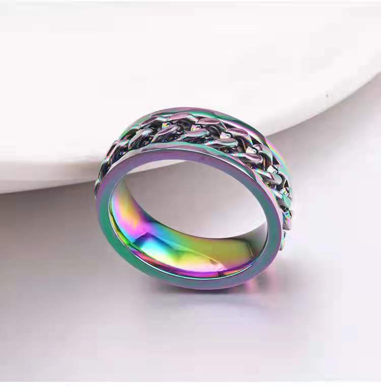Nicho de anillo giratorio de cadena de acero de titanio