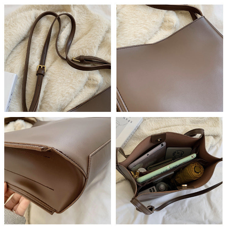 Solid Color PU Small Shoulder Bag