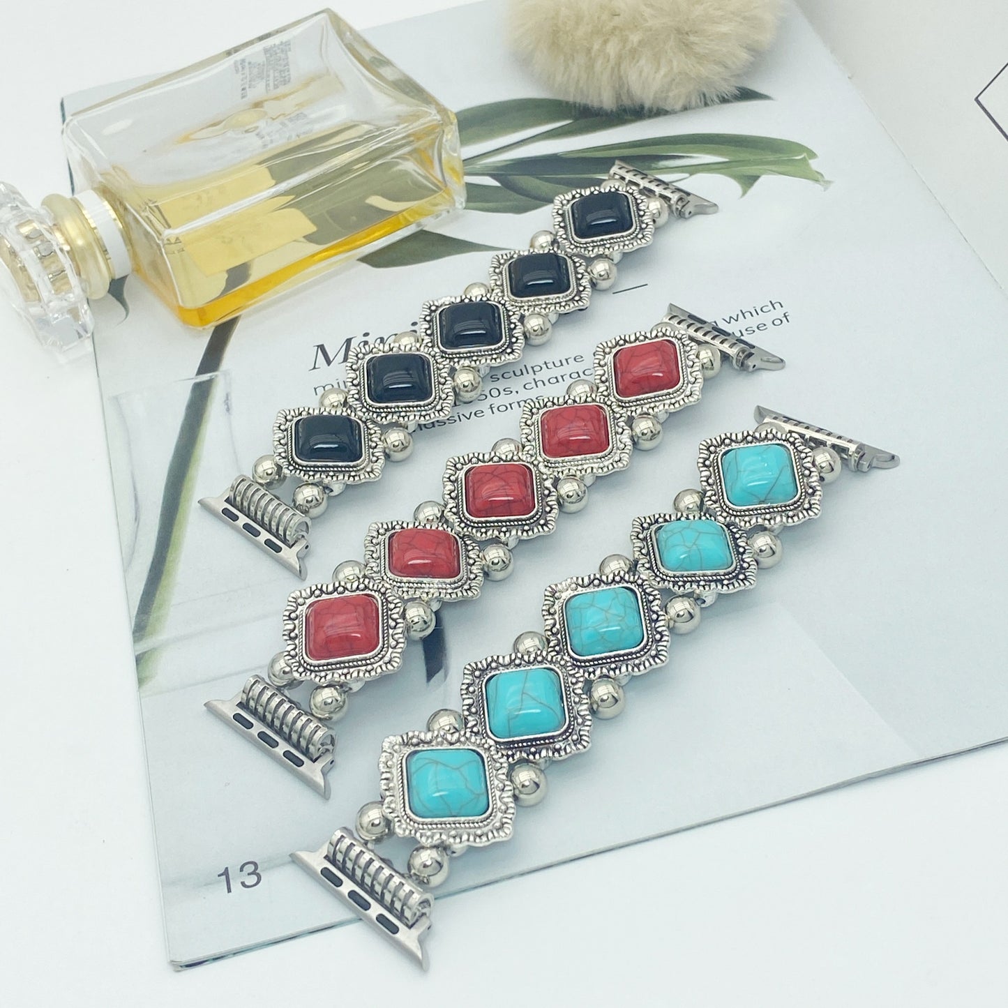 Correa de reloj inteligente turquesa bohemia