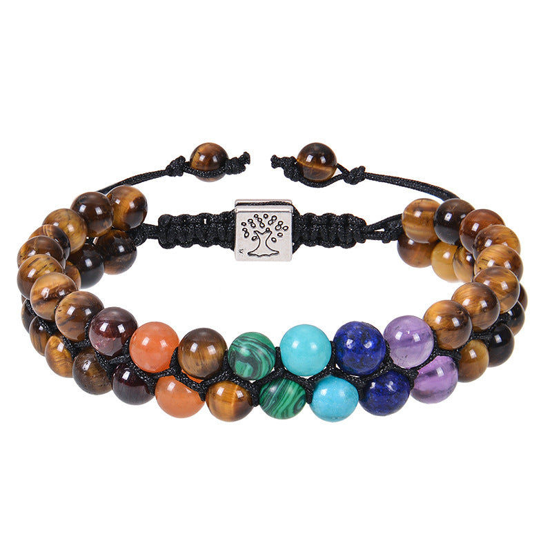 6mm Colorful Natural Stone Double-layer Bracelet