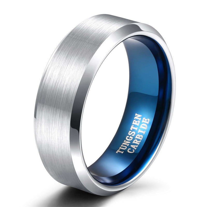 Men's And Women's Fashion Casual Silver Tungsten Ring