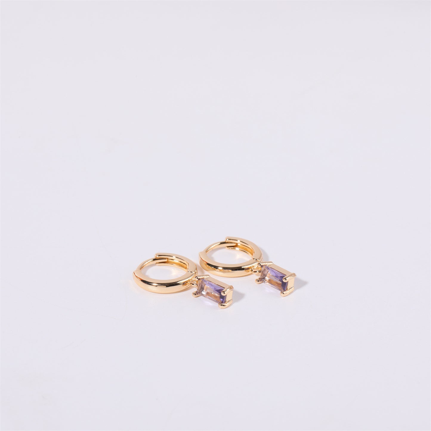 Stainless Steel Twelve Birthstone Earrings Women's Retro
