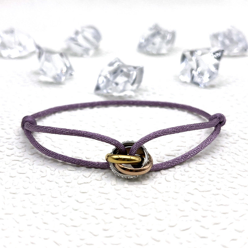 Bracelet tissé de style Ins simple à la mode