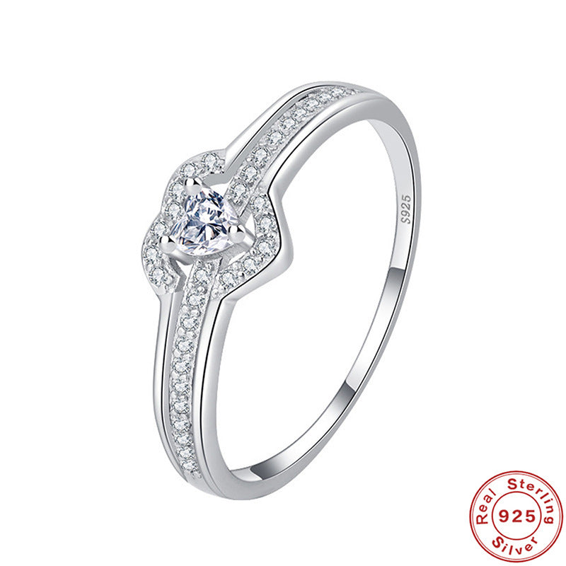 Anillo de plata esterlina con joyería de viento frío claro de lujo y textura