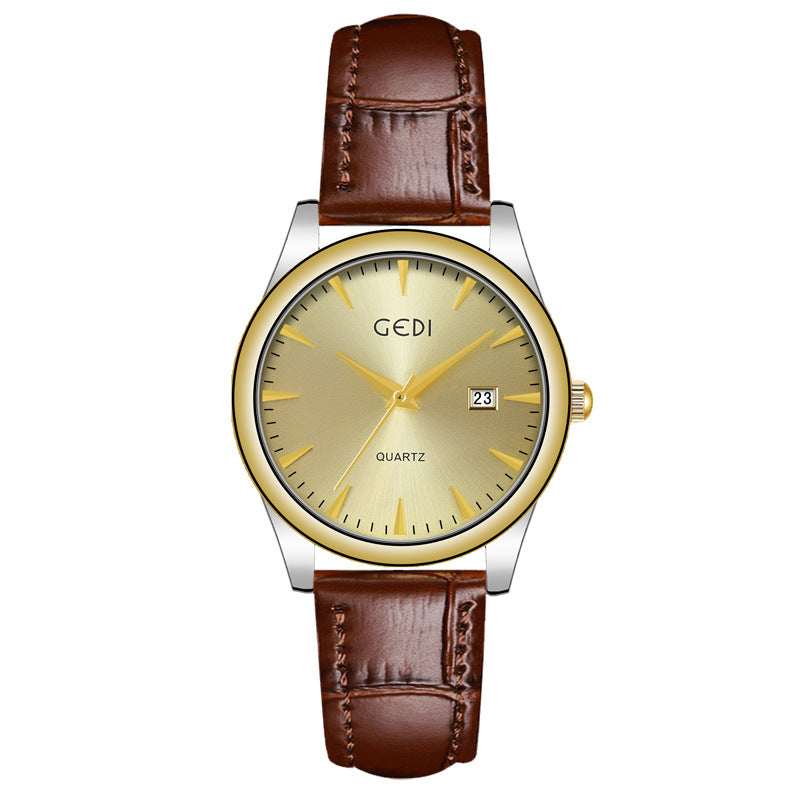 Reloj de cuarzo con calendario simple para parejas
