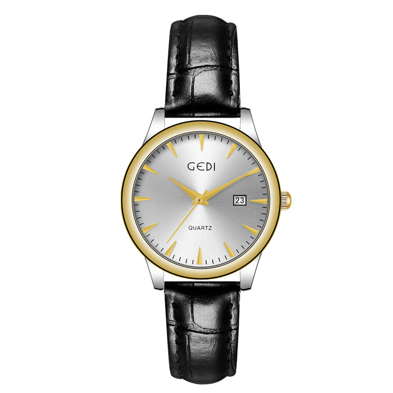 Reloj de cuarzo con calendario simple para parejas