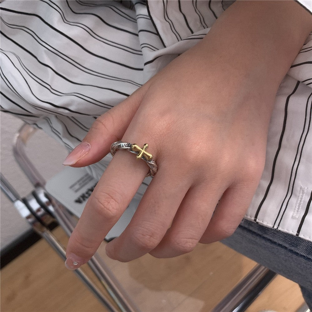 Bague à géométrie exagérée rétro de style coréen pour femmes