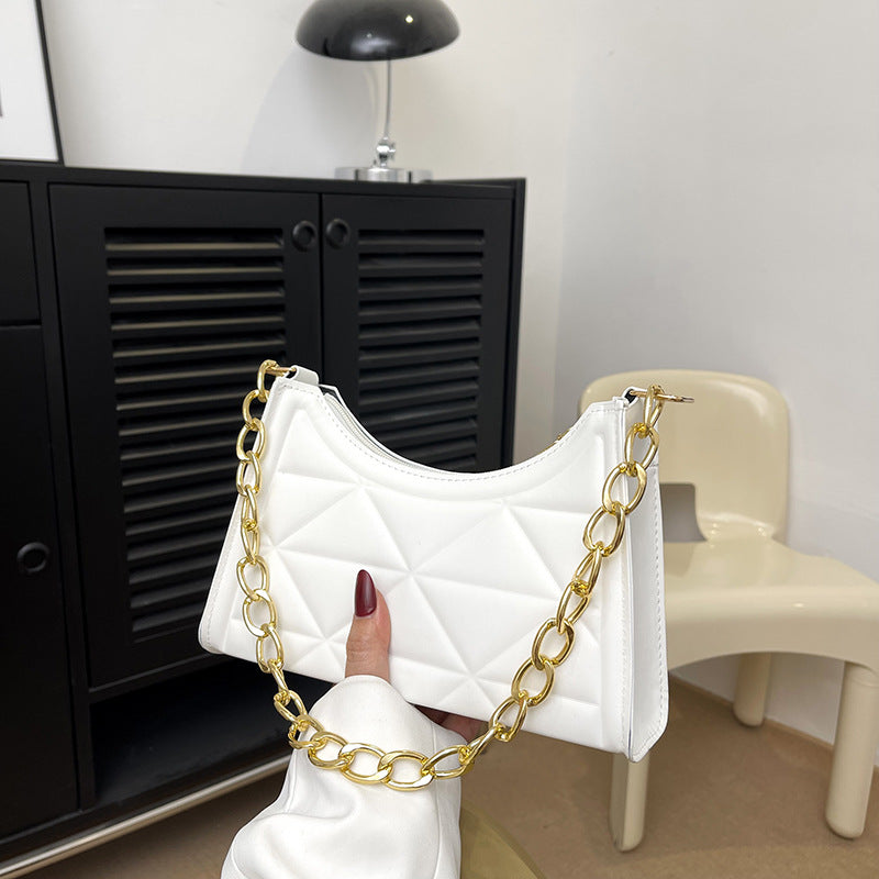 Bolso con textura retro de diamantes Cadena de mujer