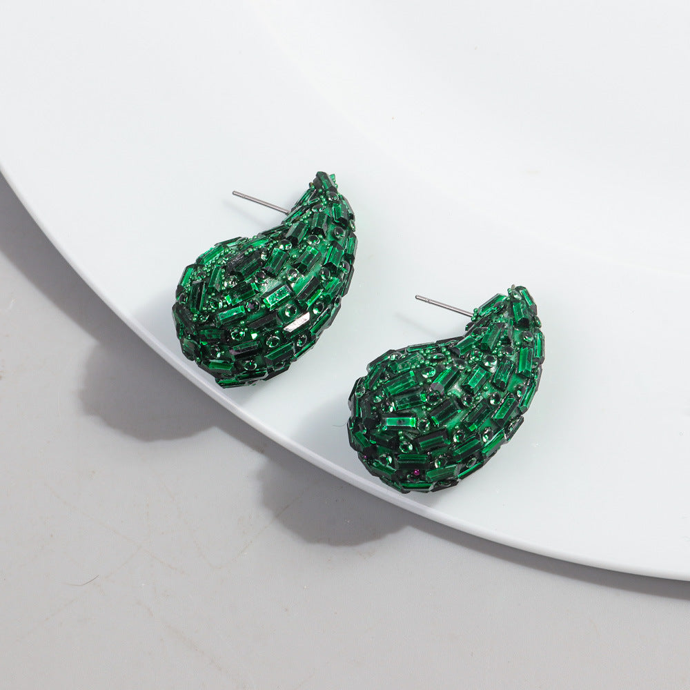 Boucles d'oreilles à tige en métal tendance et entièrement bijoux