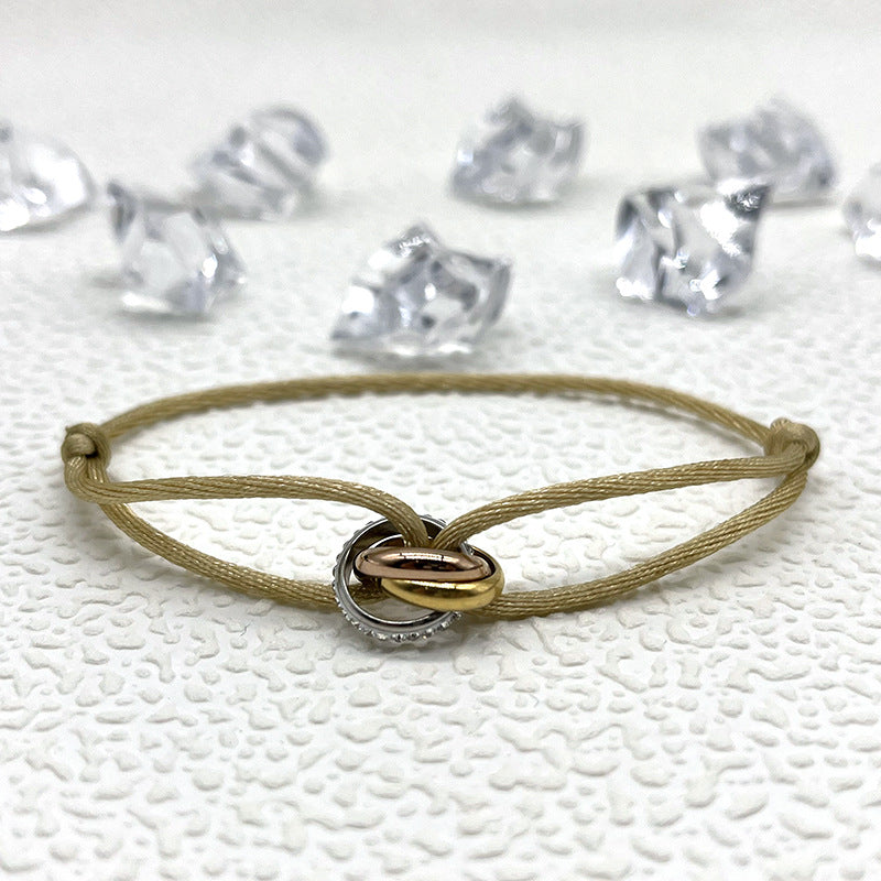 Bracelet tissé de style Ins simple à la mode