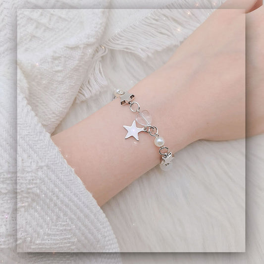 Bracelet pendentif étoile à cinq branches en perles de vent, bijoux assortis avec tout