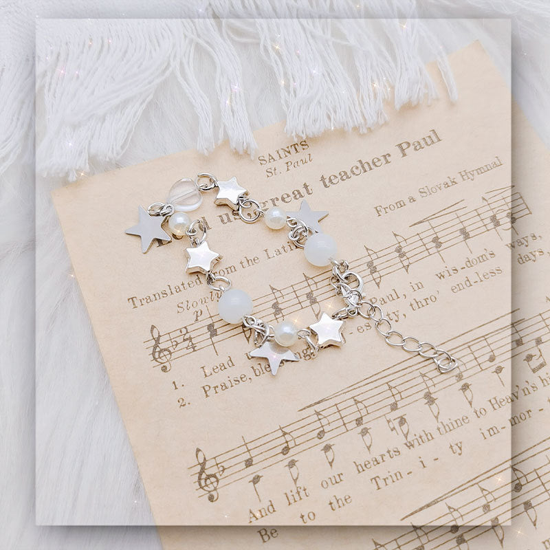 Bracelet pendentif étoile à cinq branches en perles de vent, bijoux assortis avec tout