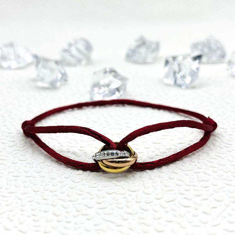 Bracelet tissé de style Ins simple à la mode