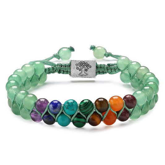 6mm Colorful Natural Stone Double-layer Bracelet