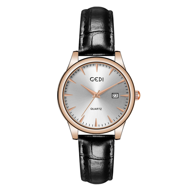 Reloj de cuarzo con calendario simple para parejas