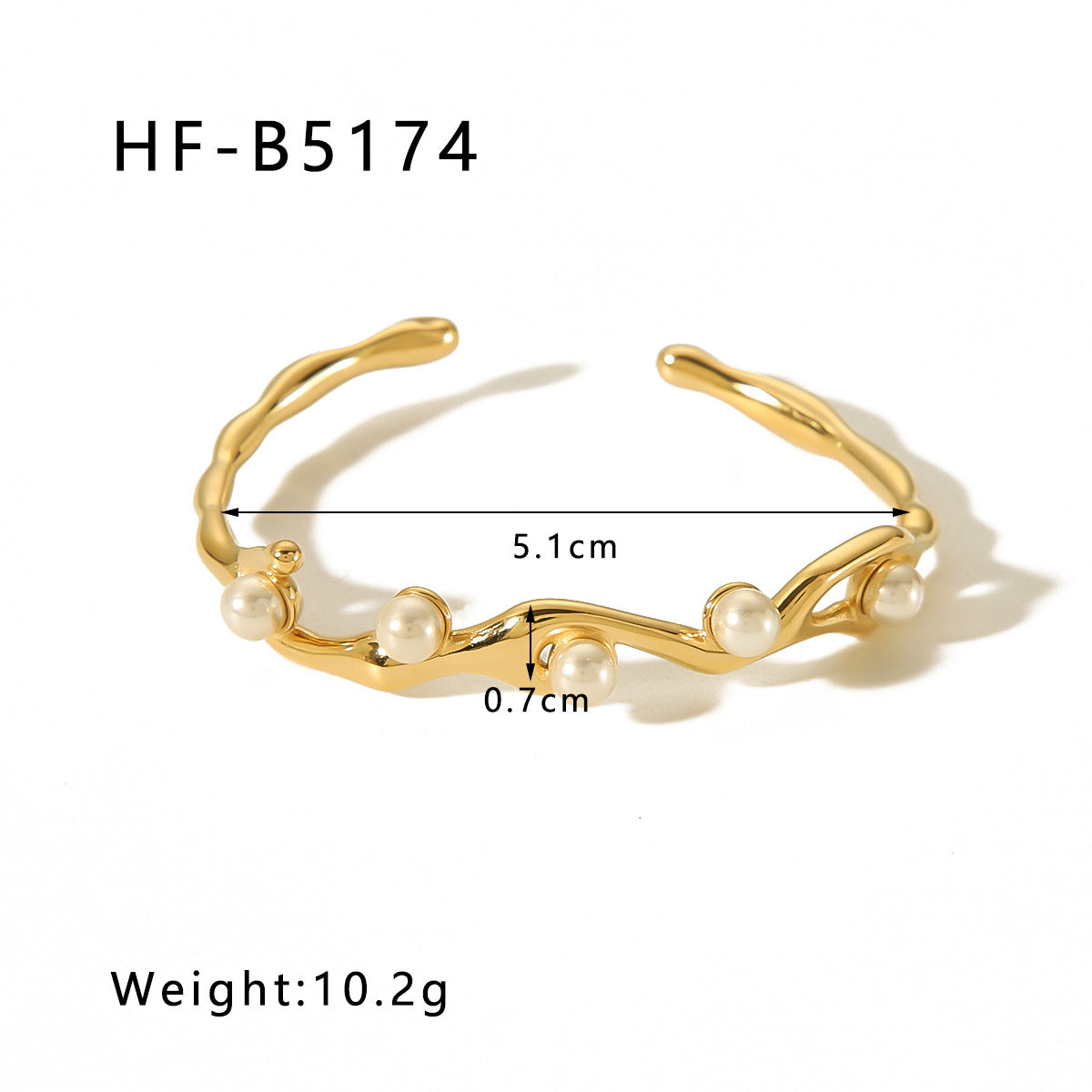 Bracelet d'ouverture de perles incrustées d'acier inoxydable de Style rétro français