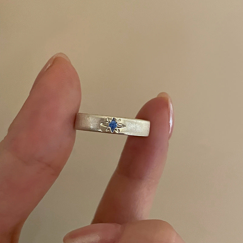 Cross Blue Diamond Ring For Women