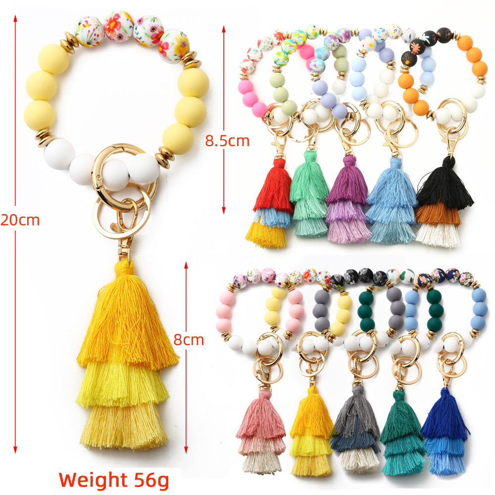 Bohemian Style Tassel Pattern Silica Gel Bracelet