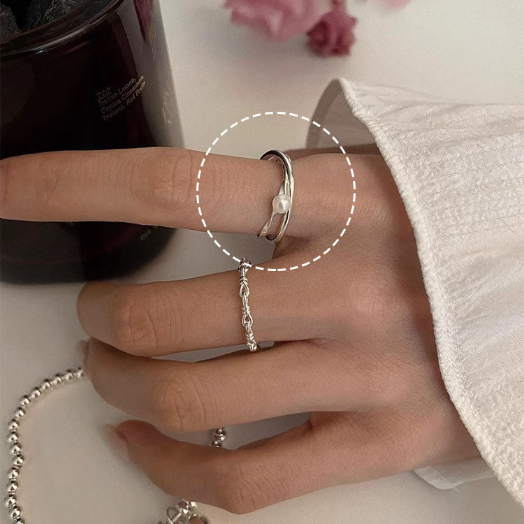 Anillo Pulsera Simple Fino Doble Irregular
