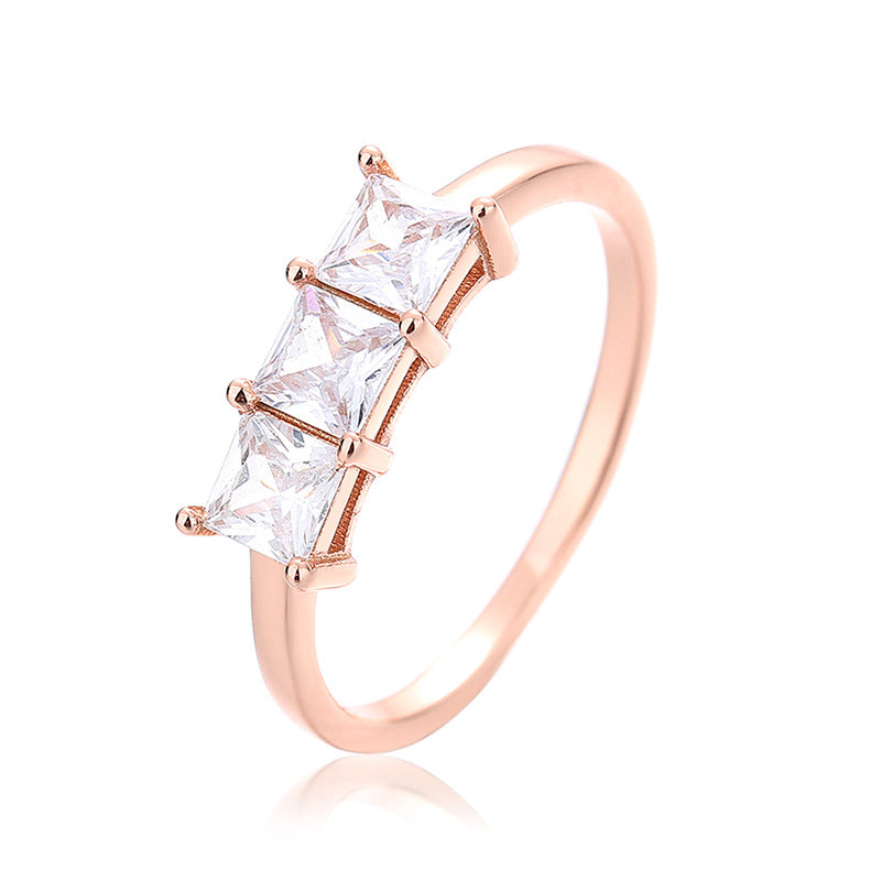 Anillo de plata 925 con circón de nicho femenino
