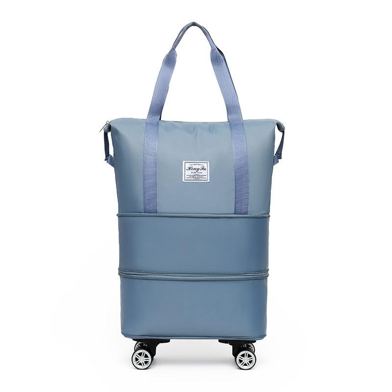 Bolsa de viaje de gran capacidad extendida de doble capa, separación en seco y húmedo, paquete de maternidad ligero, asa cubierta