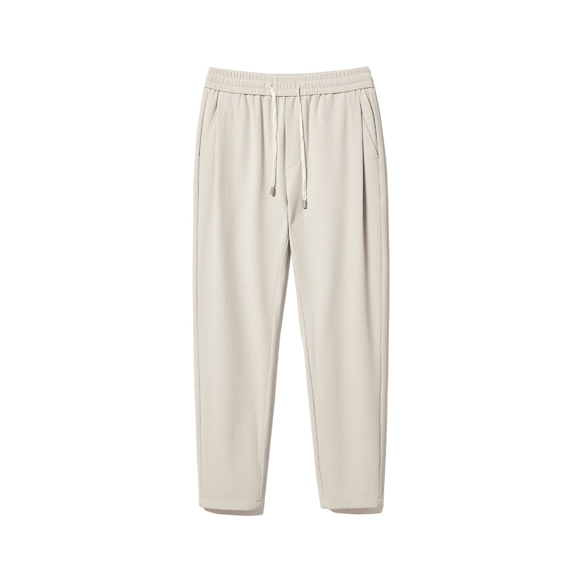 Waffle Texture Casual Pants Elastic Waist Cool Feeling