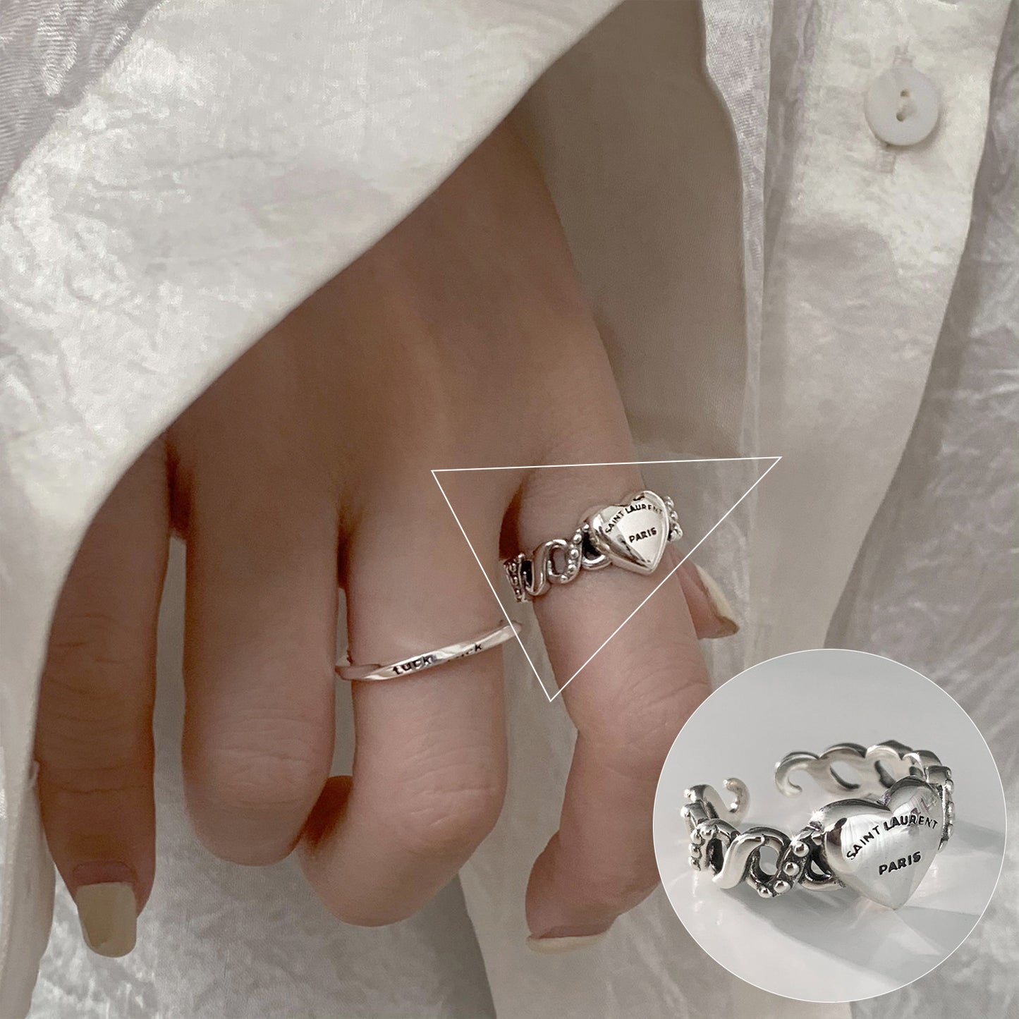 Bague à géométrie exagérée rétro de style coréen pour femmes