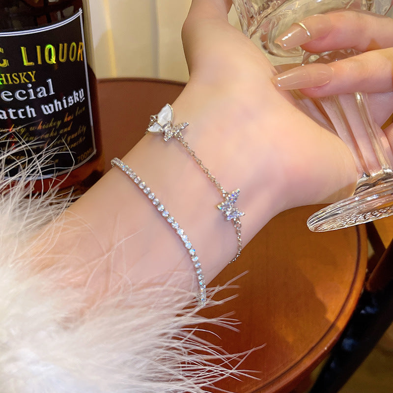 Bracelet papillon en super zircon pour femme