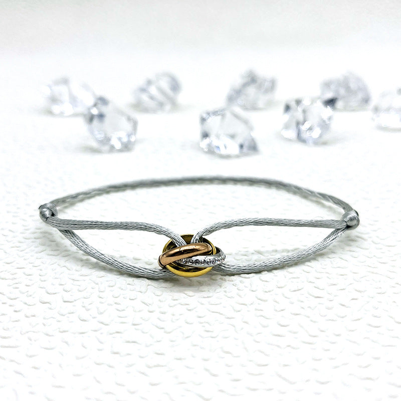 Bracelet tissé de style Ins simple à la mode