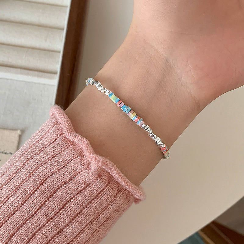 Macaron Bracelet Women's Simple Geometric Square