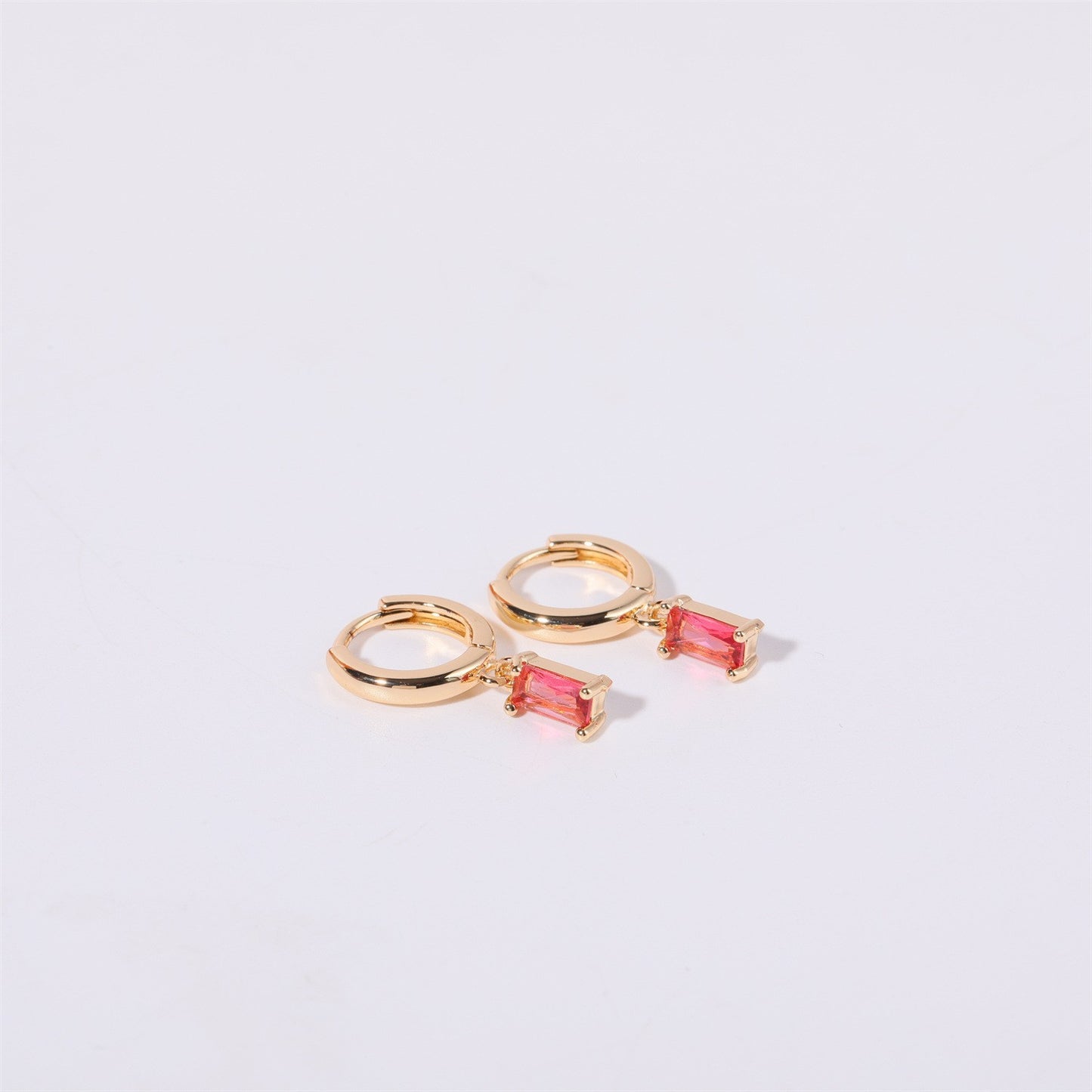 Women's Vintage Simple Stainless Steel Twelve Birthstone Earrings