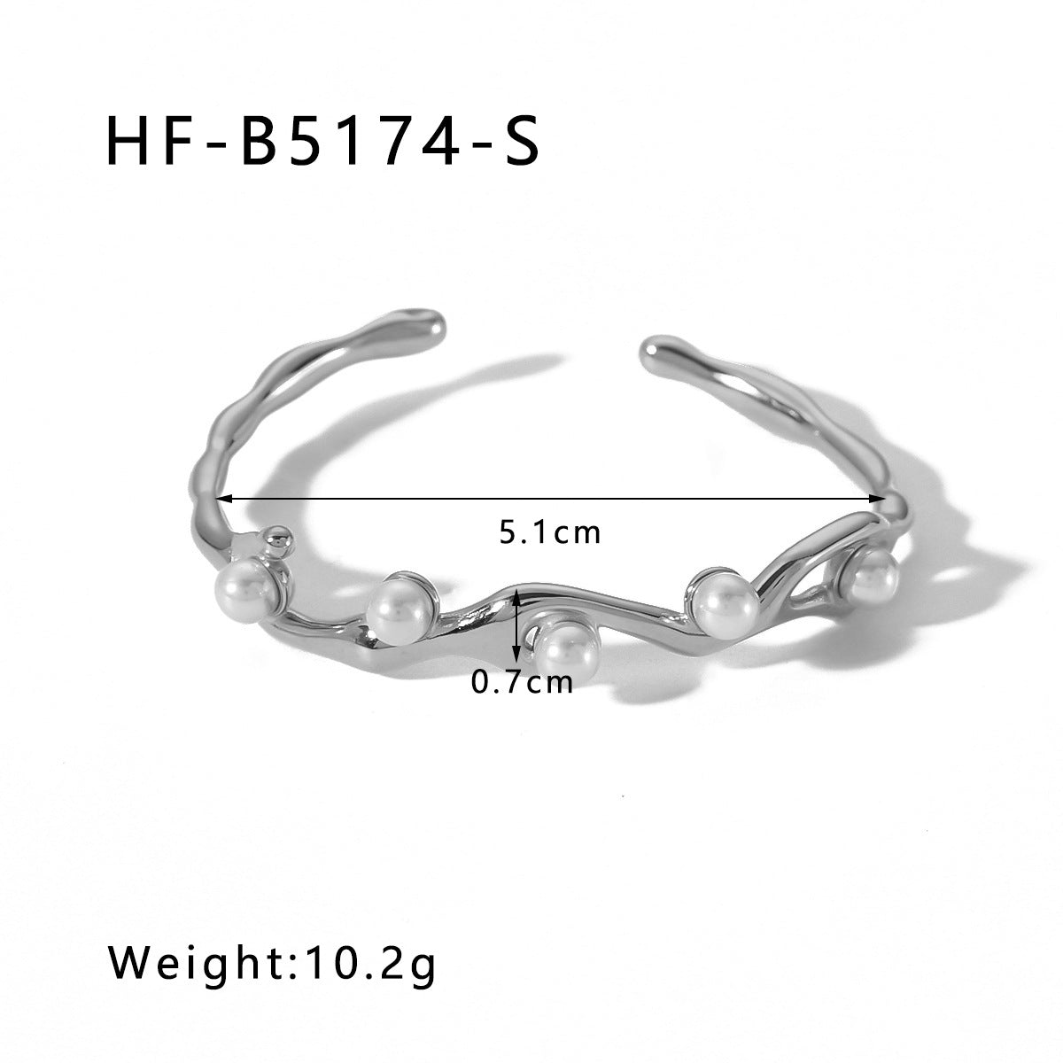 Bracelet d'ouverture de perles incrustées d'acier inoxydable de Style rétro français