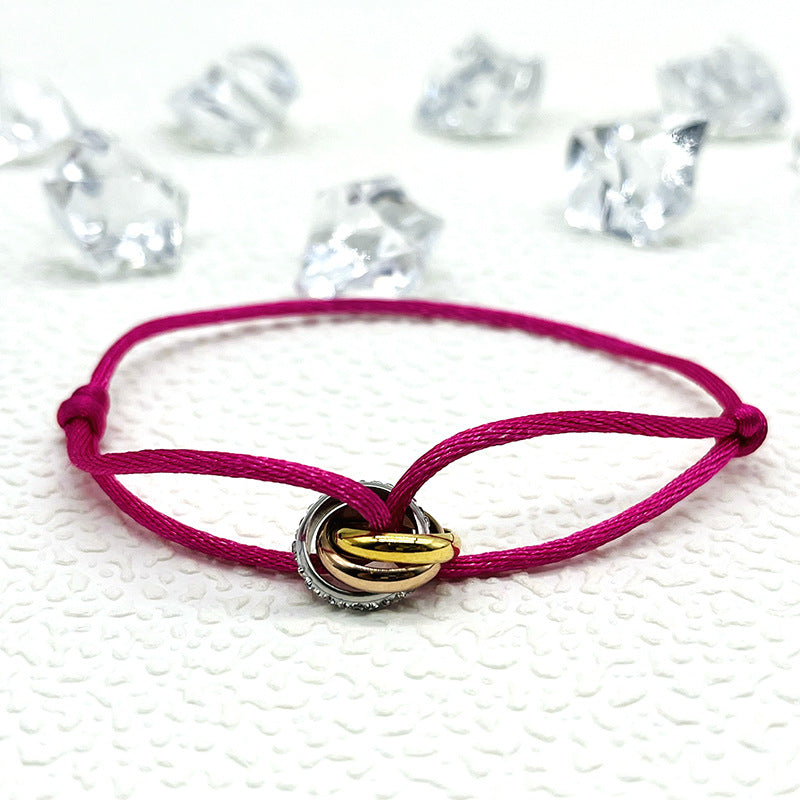 Bracelet tissé de style Ins simple à la mode