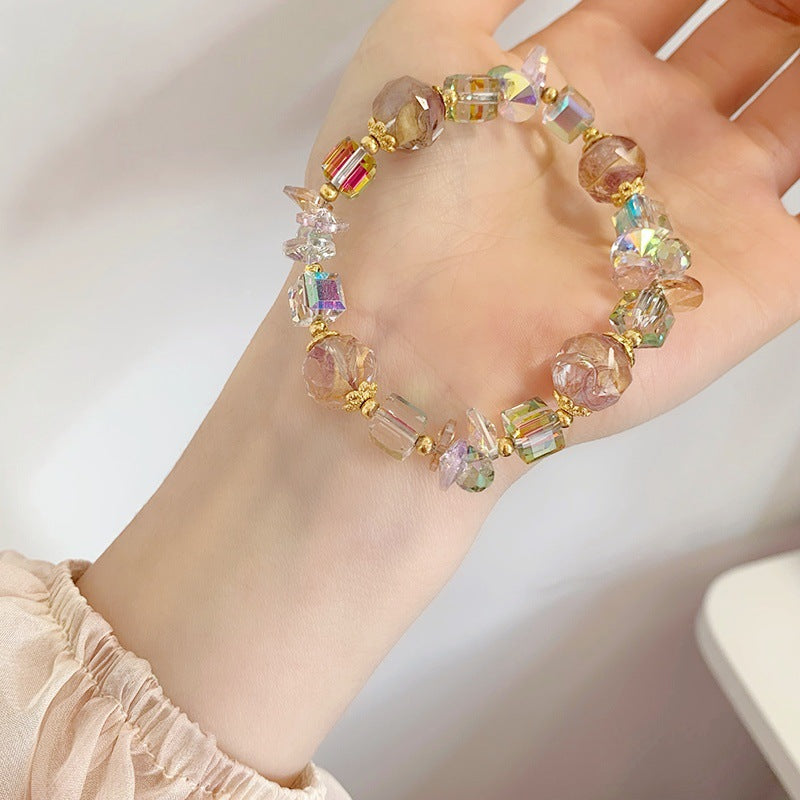 Bracelet en cristal de boule florale de verre de mode
