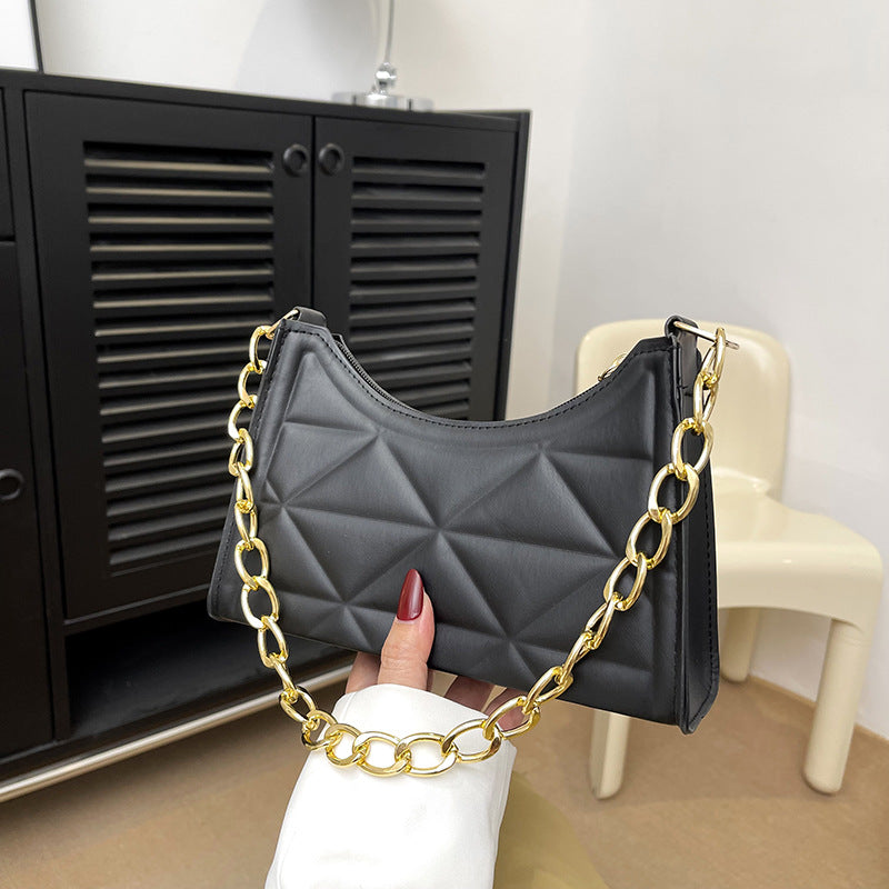Bolso con textura retro de diamantes Cadena de mujer