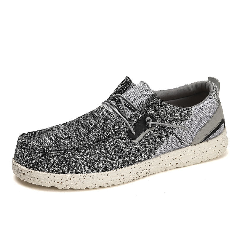 Mocassins en toile ultra légers à fond plat de grande taille pour hommes