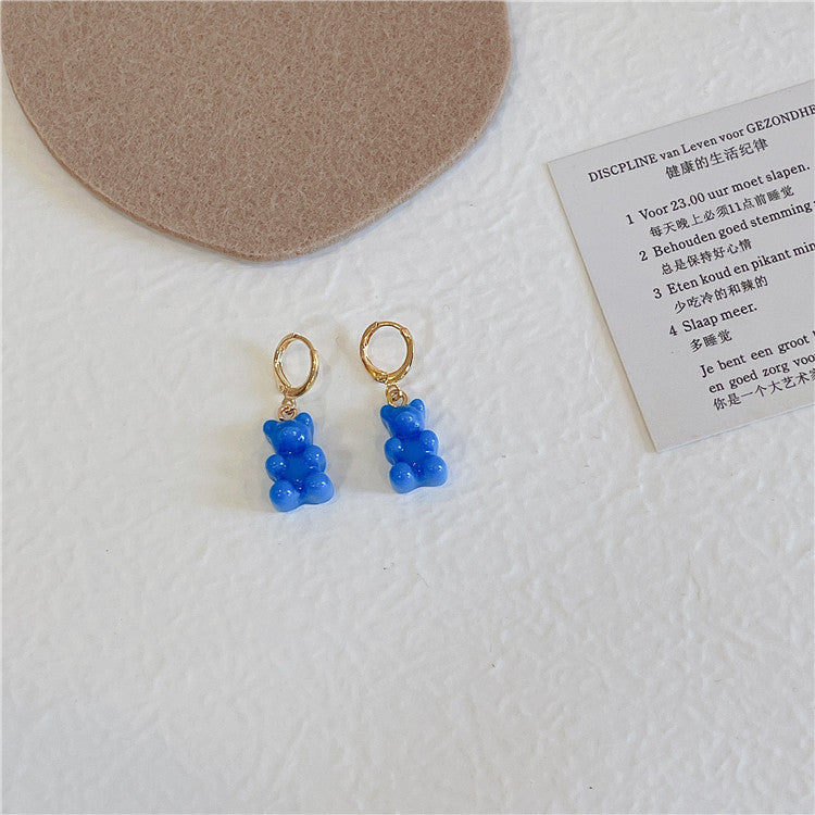 Boucles d'oreilles ours en bonbons colorés de Corée du Sud