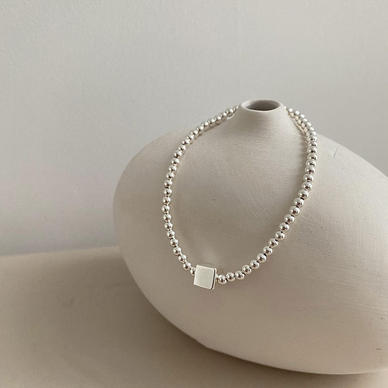 Silver Sweet Loving Heart Bracelet Women's Retro Simple Geometric