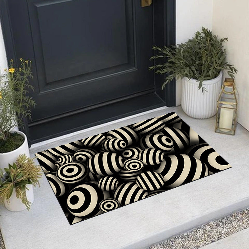 Alfombra de suelo a cuadros 3D, alfombra de puerta de payaso de Halloween, alcantarillado